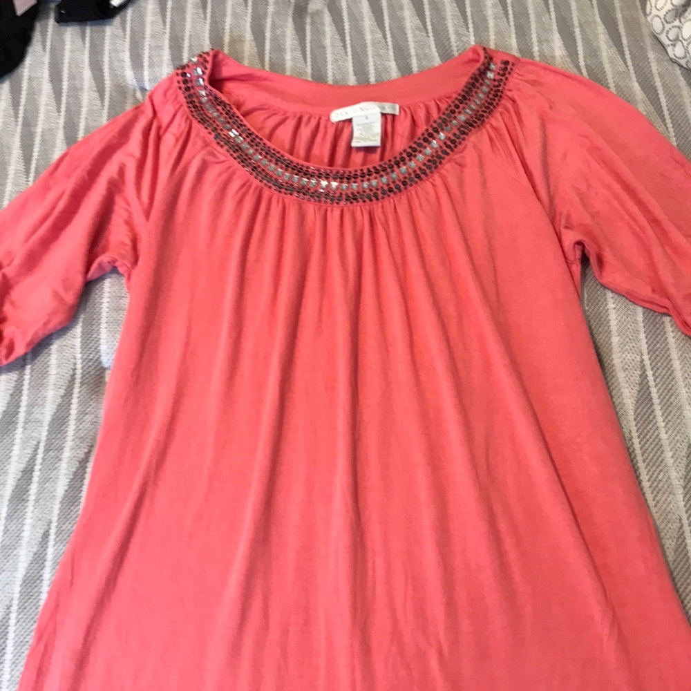 Coral cotton shirt